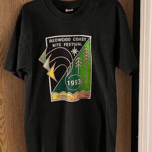 Rare Vintage Cotton T-Shirt - Redwood Coast Kite Festival - Eureka CA - L